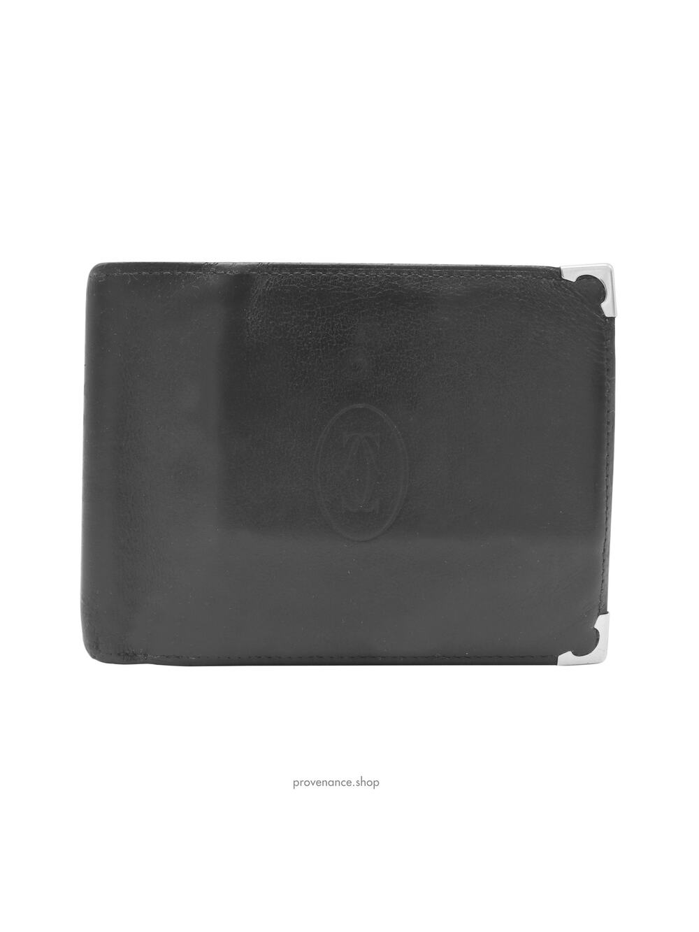 🔴 Cartier Bifold Wallet - Black Calfskin Leather